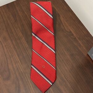 Christian Dior Men's Red Striped Tie with Accent Stripes